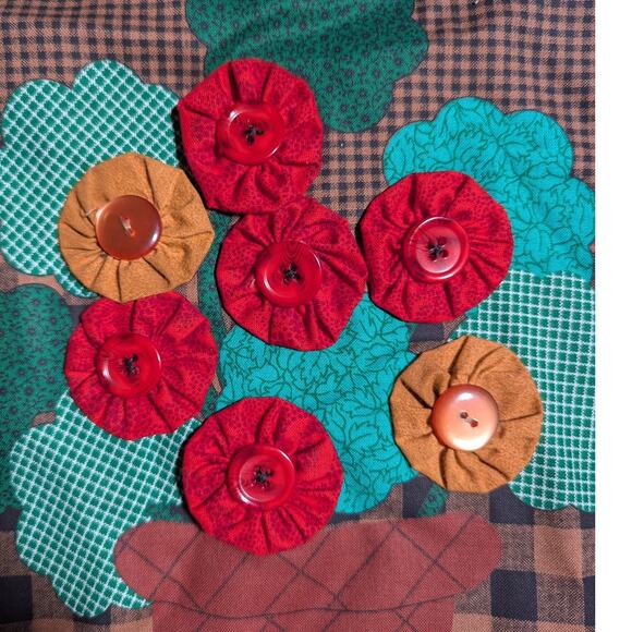 Vtg 1990s Handmade Brown Plaid Cat Floral Applique Novelty Button Up Vest XL - Picture 3 of 3